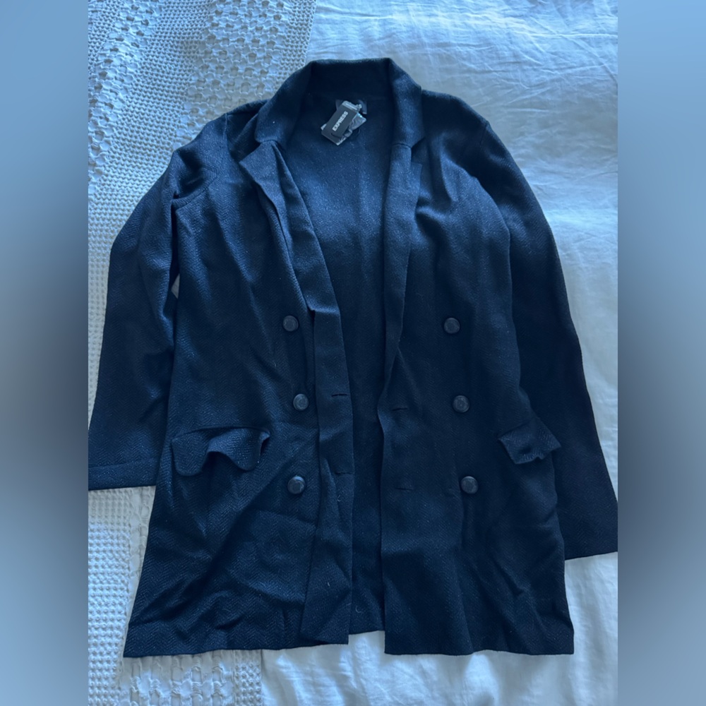 Express Elegant Black Blazer Cut Sweater